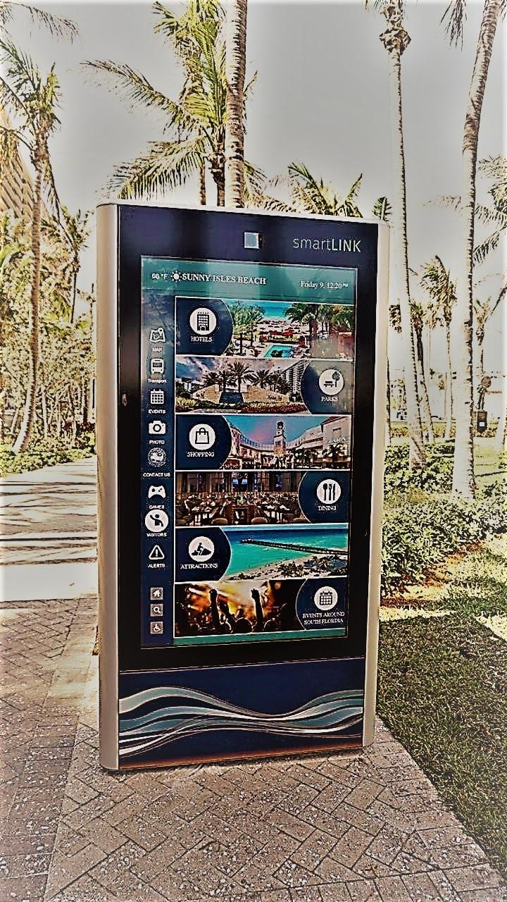 touchscreen system for local area information at Sunny Isles Beach