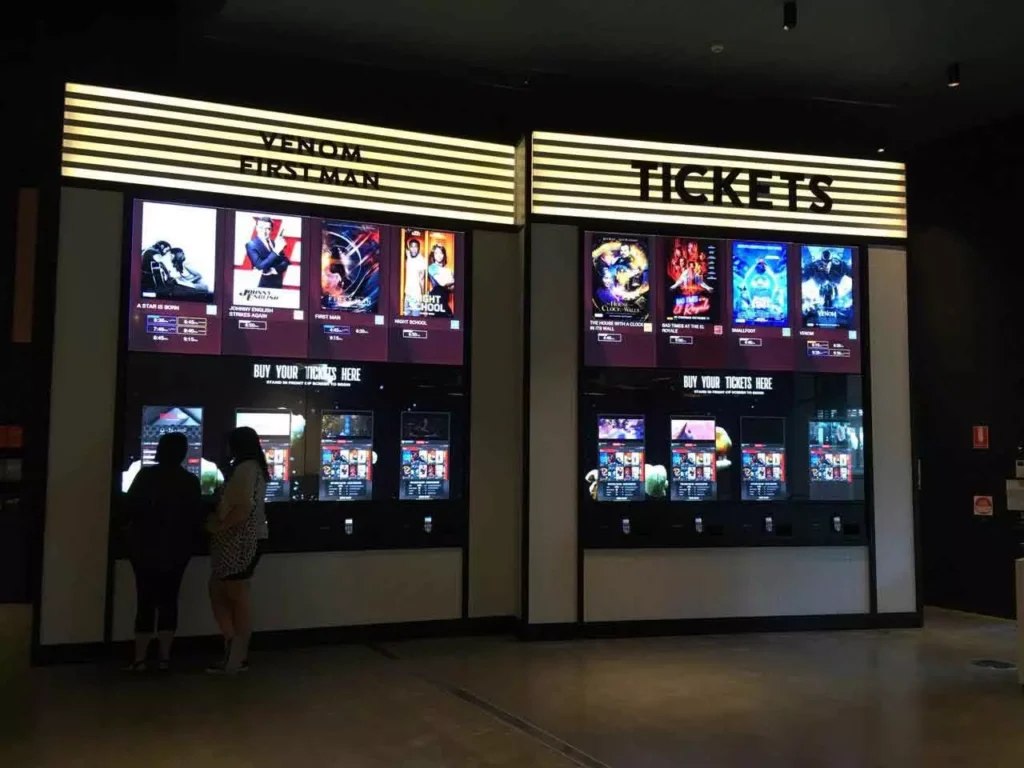 A Zytronic multi touch cinema wall and ticket dispenser