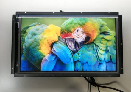 Open frame 21.5 inch unit designed for outdoor use with Zytronics multi touch sensor.